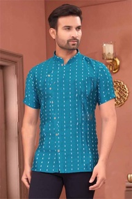 MEN'S SHORT SLEEVE DESIGNER KURTA /JIPPA /SHIRT(MMJ007)