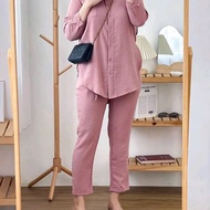 SETELAN KEMEJA CRINKLE AIRFLOW PREMIUM ONE SET KEKINIAN - HANA SET CRINKLE AIRFLOW PREMIUM IMPORT - 