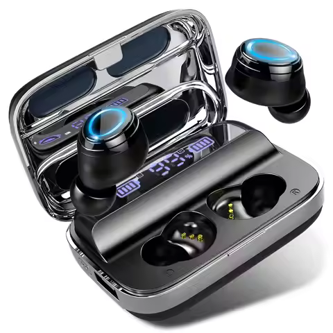 Bluetooth 5.3 Wireless Earbuds, IPX7 Waterproof Sports Earphones with Stereo Bass, in-Ear Noise Canc