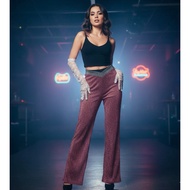 New Design Gorgeous Trendy Retro Gastby Clubbing Party High Waist Shinning Long Pants 复古风格长裤