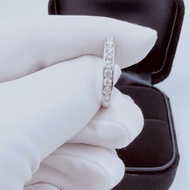 Tiffany 蒂芙尼 PT950鉑金半圈排鑽戒指 50號