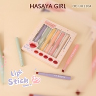 HASAYA GIRL Beauty &amp; Moisture Lipstick Set เซตลิปสติกเนื้อเชียร์ 6สี สีชัดสวย ริมฝีปากอวบอิ่ม
