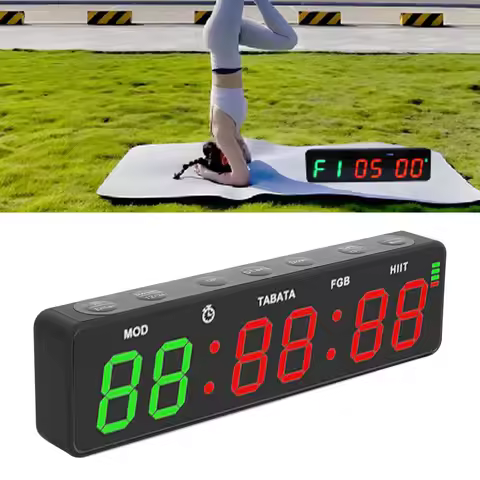 Fitness Digital Timer Gym Timer Clock HIIT Mode Portable Countdown and Count Up Rechargeable Stopwat