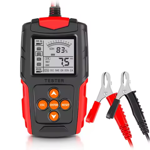 FOXSUR 12V 24V Car Battery Tester for Wet/GEL/SLA/Flooded/EFB/Lead-Acid/AGM Battery Analyzer Test To