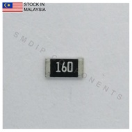 10PCS Taiwan-Grade 16R ±5%, 1206 SMD Resistor (160)
