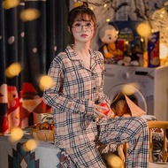 Korean Long Sleeve Cotton Sleepwear Pajama Set For Women Nightwear