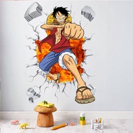 One Piece Anime Comic Luffy Breack Wall 3D Window Wall Stickers Decals Vinyl Decoration Fashion Deco