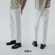 BARON Cooper Denim กางเกงยีนส์ขากระบอกตรงยาว สีขาว ทรงกระบอก Man Clothing