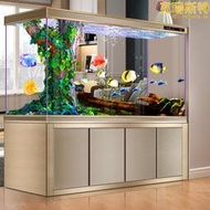 hfa新款底濾魚缸客廳家用中大型免換水水族箱屏風玄關超白玻璃龍