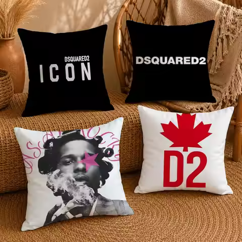 Iconic D-Dsquared2S Cushion Cover Ultra Soft Pillowcase, Cloud-Like Comfort Fabric with Concealed Zi