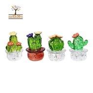 4Pcs Mini Plant Art Cactus Figurines Desktop Craft Miniature Plant Cactus Ornaments Home Decoration,