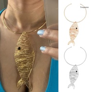 【CH*】 Fish Pendant Necklace Studs Earrings Fish Jewelry Party Jewelry Accessories