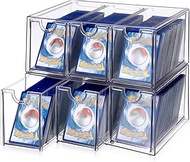 OwnMy 2 Plastic Card Storage Cases, Stackable Clear Plastic Trading Card Cases with 6 Drawers, TCG/M