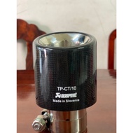 Akrapovic Exhaust Head-Single Tip Carbon Black Head Inlet Side 2.5inch 3.5 Inch Out Long Size 6.5 In