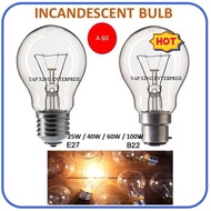 ⭐ ⭐READY STOCK⭐ ⭐ ♞Mentol Incandescent Bulb A60 Bulb E27 B22 - 25w 40w 60w 100W☼