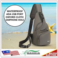 9G3 Al Sahhia Beg Bahu Pinggang Silang Lelaki ( Oxford Waterproof USB Port Men Women Chest Pouch Mes