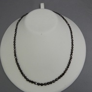 (188) Direct from Japan natural black diamond necklace 49.9ct 18k gold 46cm with appraisal certifica