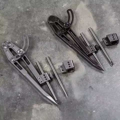 QIANYU Multifunctional Leather Spacing Gauge Stitching Groover Round Compasses 3Cr13 Stainless Steel