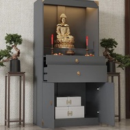 Buddha Cabinet Home Clothes Closet New Chinese Style Altar Modern Minimalist Buddha Shrine God of Wealth Bodhisattva Shrine Incense Burner Table Altar Customization