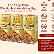 Lot of 3 boxes Unsweetened Almond Milk 137 DEGREES 180ml