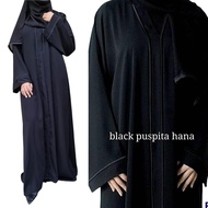 Abaya  Hitam Gamis Saudi Arabia   Dress  Mix List Hitam and Full Kancing BUSUI Hana Puspita
