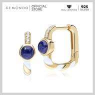 Gemondo ต่างหูเงินแท้ 925 Sterling Silver ประดับลาพิสลาซูลี (Lapis Lazuli) และโทแพซ (Topaz) ดีไซน์ต่