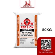 RED LION Dolomite 15-18% MgO 28-30% CaO 50kg Soil Calcium Hydroxide Hydrated Lime Fertilizer Baja Ka