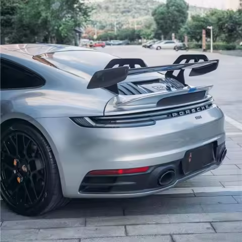Spoiler Ekor Boot Bagasi Belakang Serat Karbon Bibir Sayap Dua Dek For Porsche Cayman 718 987 997 99