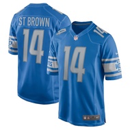 NFL Detroit Lions Football Uniform No. 14 Amon-Ra St. Brown Jersey