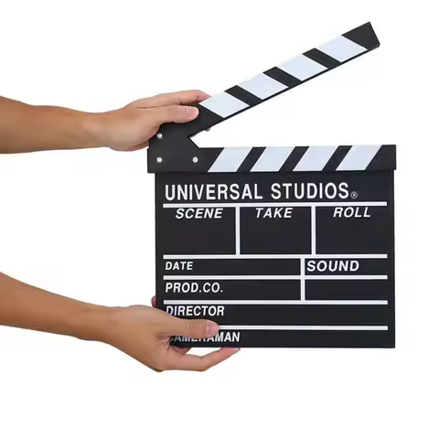 Director Video Scene Clapperboard Wooden TV Movie Cinema Clapboard Photography Prop for Vlog Recordi
