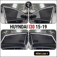 Magnetic curtain type 1 for Hyundai i30 2013 to 2019, Set of 4 standard car form panels, Anti-UV -