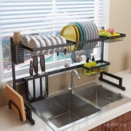 Kitchen Plate Storage Sink Rack Shelf Carbon Steel Household Drain Sink Cross-Border Dish Rack Knife