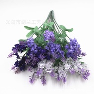 Fake Flower Silk Flower Wedding Decoration Bouquet European Style 10 Heads Lavender Simulation Flowe