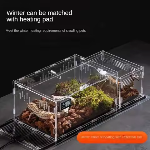 Acrylic Reptile Terrarium Habitat Breeding Box Nano Arboreal Enclosure Tarantula Spider Scorpion Bea
