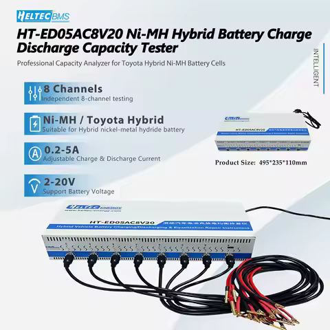 Heltec 8 Channels Hybrid Battery Tester NiMH Battery Charge Discharge Capacity Detector for Toyota H