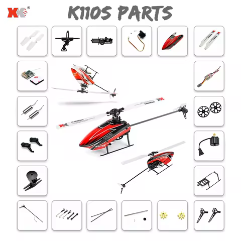 Wltoys XKS K110S K110 RC Helicopter Accessories Canopy Blade Gear Motor ESC Board Rotor Head Tail Se