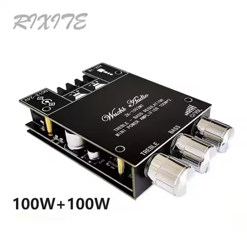 ZK-1002MT 2x100W Bluetooth 5.0 Subwoofer Amplifier Board Power Audio Stereo Amplifier Board AUX Bass