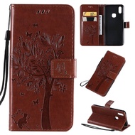 FQY-TEC | vivo V11i เคส / vivo Y97 เคส / vivo 1806 เคส[Embossed Cat &amp; Tree][หนังPu]และ[TPU]Walletช่องเสียบบัตรstandเคสสำหรับ vivo V11i / vivo Y97 / vivo 1806 (6.3")