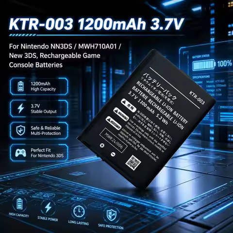 High-Quality KTR-003 1200mAh 3.7V Li-ion Battery For Nintendo NN3DS MWH710A01 New 3DS, Rechargeable 