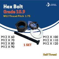 Bolt Hex Screw 10.9 Half thread( 12*60/12*70/12*80/12*90/12*100/12*110/12*120)