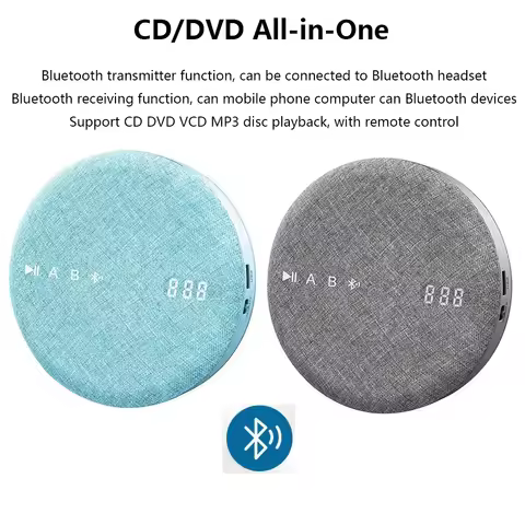 Multi-functional Portable CD Player DVD/VCD Two-way Bluetooth Built-in Speaker Rechargeable Video Pl