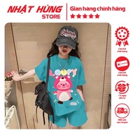 LOOPY printed t-shirt set for babies and mothers to wear together, made of 4c cotton t-shirt, Nhat H