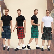 Men's Scottish Festive Skirt Halloween Men's Plaid Pleated Skirt Various Colors Suit Costumes cosplay scotch skirt