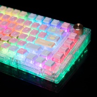 GK GAMAKAY 138 Keys Rainbow Keycaps Side Transparent, OEM Profile PBT PC Five-Sided Thermal Sublimat