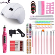 Monja Set Dryer Electric Polishing Machine Rhinestones Dotting Picking Decoration Manicure