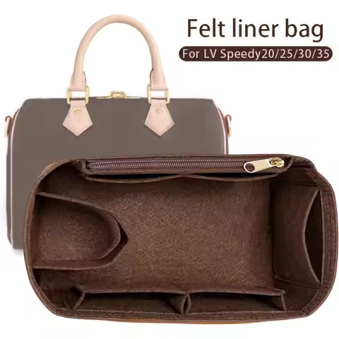 Insert Bag Organizer For LV Speedy 20 25 30 35 Flap Handbag Inner Bag Makeup Travel Purse Storage To