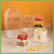 【5.10pcs】/4/5/6inch Clear Acetate Cake Box Mini Cake Box Clear Square Box w/ cake board & holder