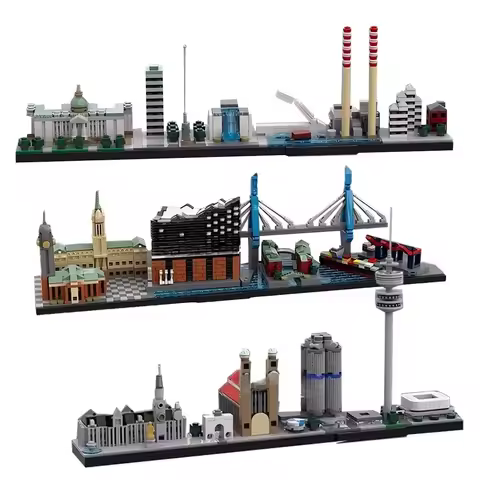 City Architecture Skyline Germany Berlin Hamburg Dublin Munich House Street View Building Blocks Toy