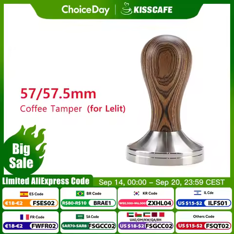 Coffee Tamper 57mm 57.5mm For Lelit Anna Anita 57MM Portafilter Stainless Steel Barista Espresso Mac