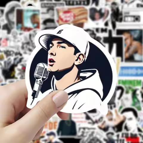60Pcs Hot Eminem Rapper Stickers for DIY Stationery Motorcycle Travel Luggage Phone Guitar Laptop Gr
